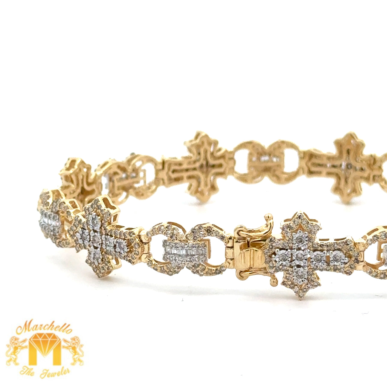 3.24ct diamonds and gold Cross Bracelet (choose your color)