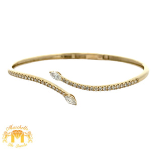 14k yellow gold and diamond Fancy Bangle Bracelet