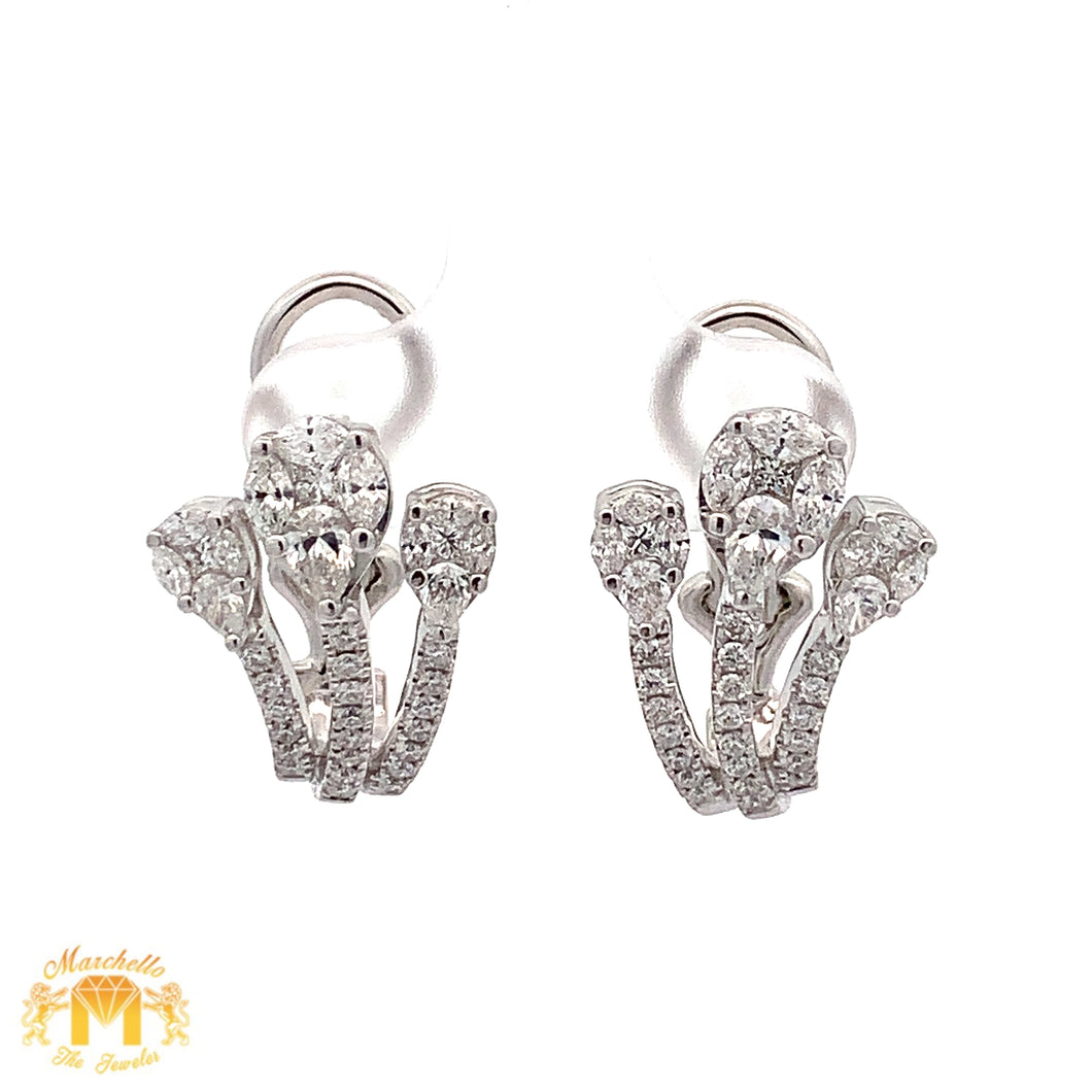 VVS/vs high clarity diamonds set in a 18k White Gold Ladies' Clip-on Earrings with Round Diamonds
