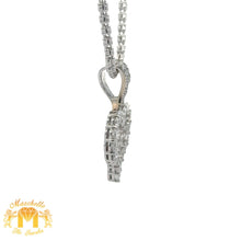 Load image into Gallery viewer, 14k white gold and diamond Heart Pendant and 14k white gold Ice Link chain