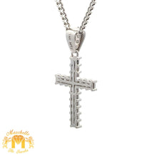 Load image into Gallery viewer, 14k Gold and Diamond Cross Pendant and Gold Cuban Link Chain Set (choose your color)