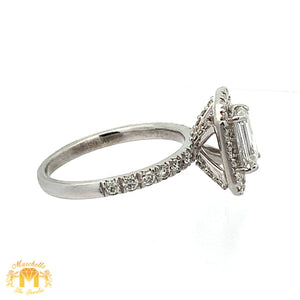 VVS clarity G color diamonds GIA certified 18k White Gold Emerald Cut Ring