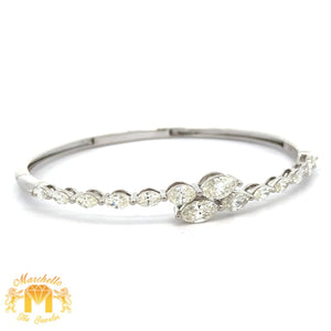 3.16ct diamonds 14k white gold Fancy Bangle Bracelet