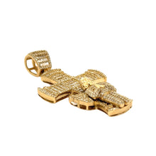 Load image into Gallery viewer, Gold and Diamond Cross Pendant and Gold Cuban Chain (choose your color)