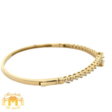 Load image into Gallery viewer, 14k yellow gold and diamond Fancy Bangle Bracelet