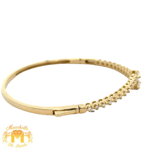 14k yellow gold and diamond Fancy Bangle Bracelet