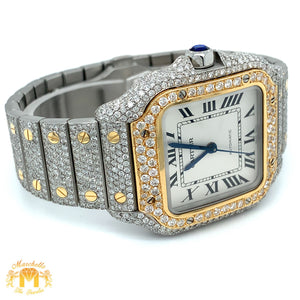 Iced out 36mm Cartier Two-tone Diamond Watch