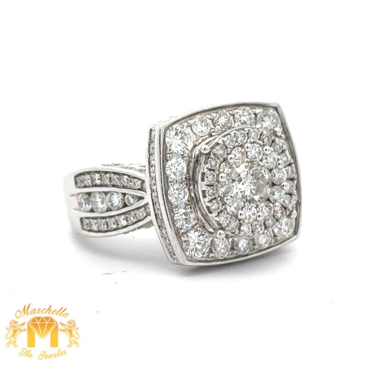 3.17ct diamonds 14k White Gold and Diamond Ring with Round Diamonds