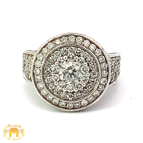 14k White Gold Round Shaped Diamond Ring