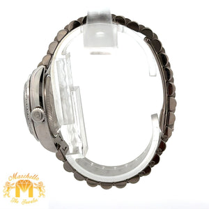 26mm Rolex Datejust Platinum Diamond Watch (Mother of pearl (MOP) diamond dial, diamond bezel) (Rolex papers)