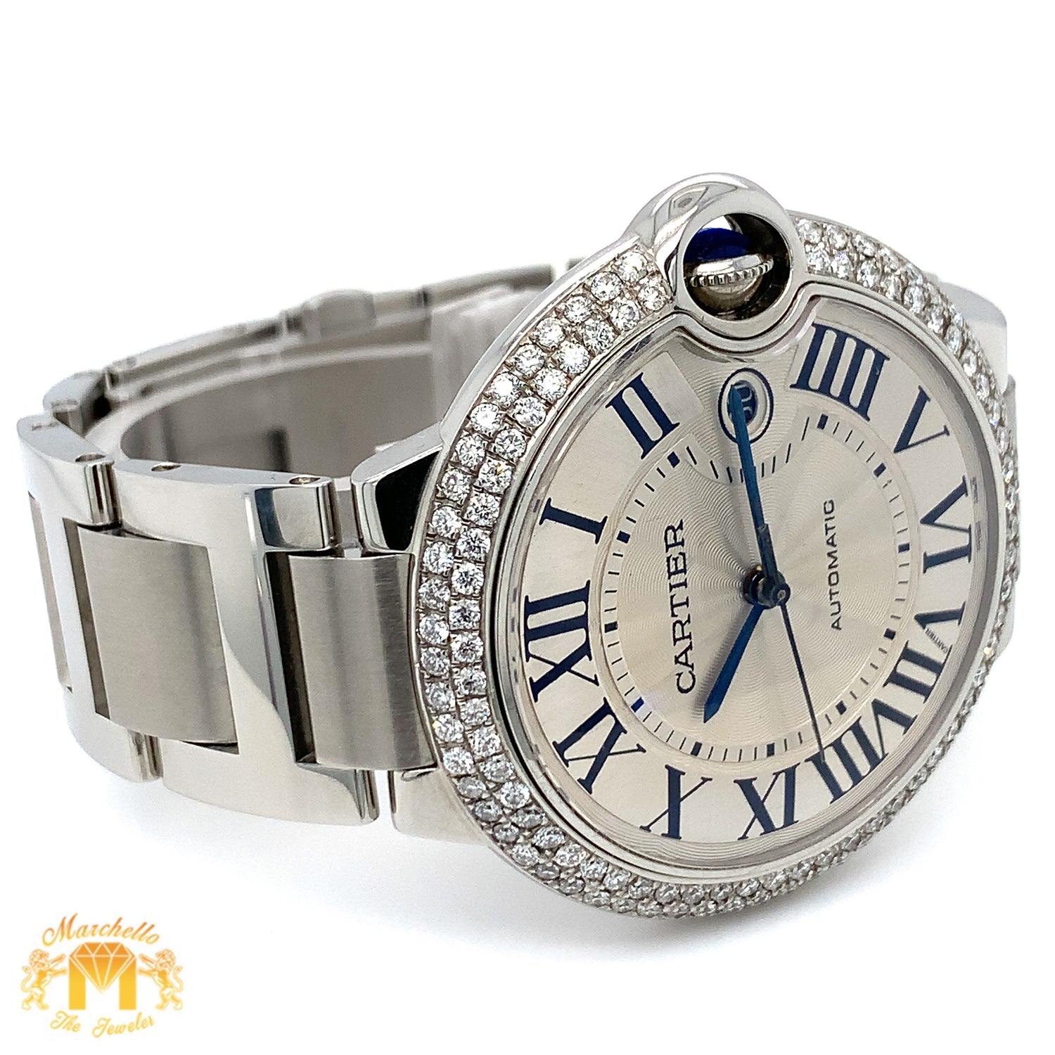 42mm Ballon Bleu De Cartier Watch with Diamond Bezel (Model number: 3765 )