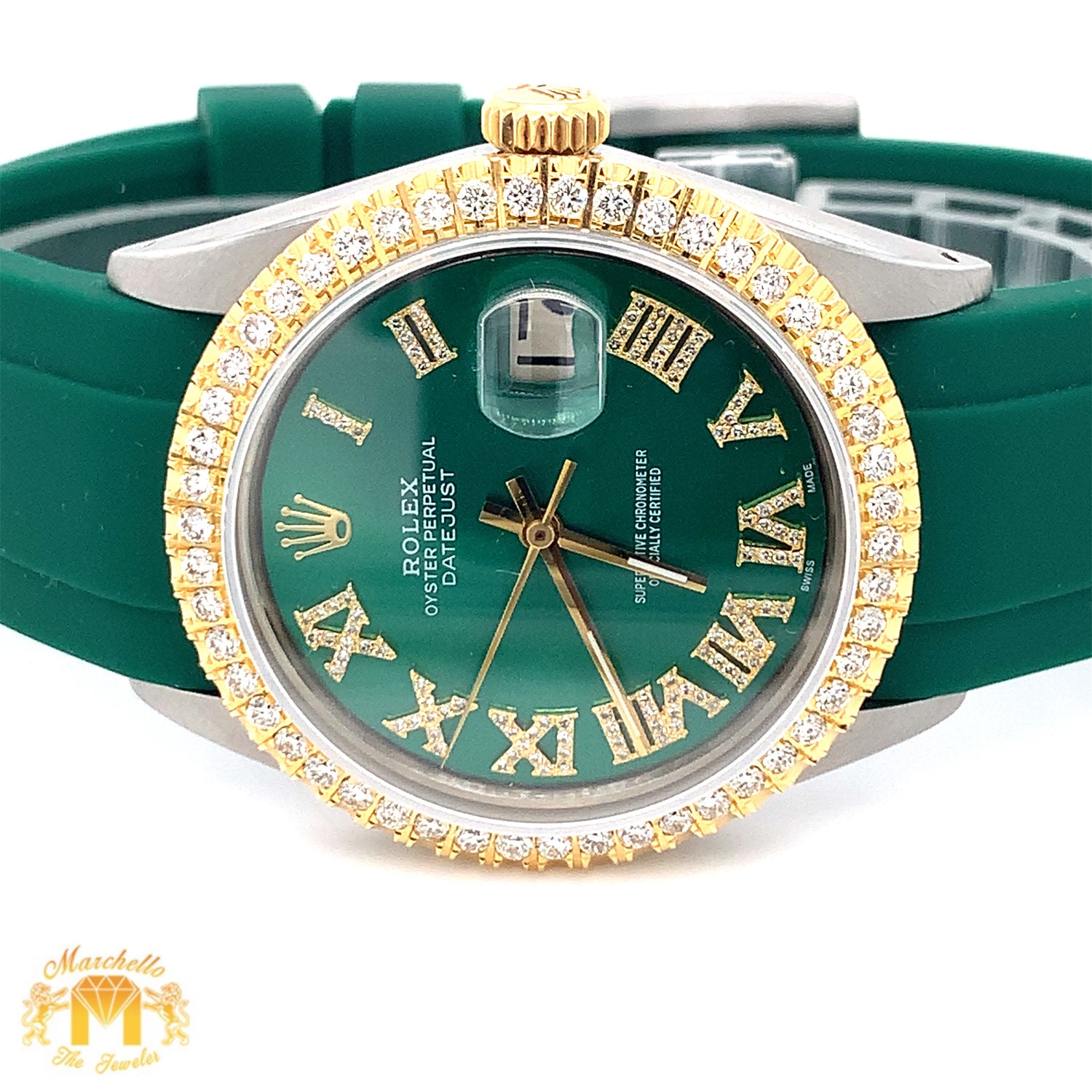 36mm Rolex Datejust Watch with Rubber Band (choose your color)