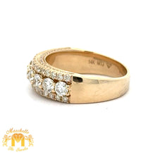 Load image into Gallery viewer, 14k Yellow Gold and Diamond Wedding Band with Round Diamonds