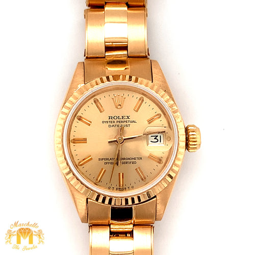 26mm Rose Gold Ladies`Rolex Datejust Watch with Oyster Bracelet