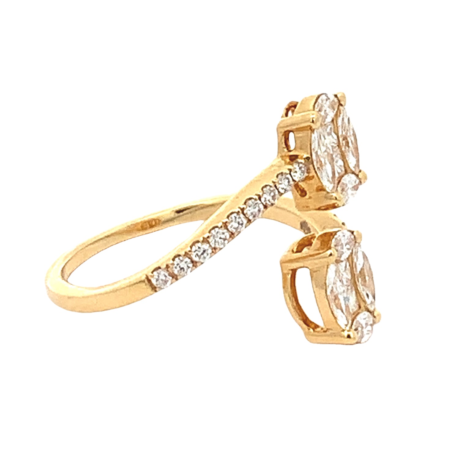 VVS/vs high clarity of diamonds set in a 18k Gold and Diamond Ring with Combination of Fancy Shapes(choose your color)