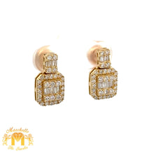 Load image into Gallery viewer, 14k Yellow Gold and Diamond Earrings with Baguette and Round Diamonds