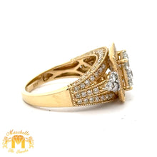 Load image into Gallery viewer, 14k Yellow Gold and Diamond Square Shaped Ring with Round Diamonds