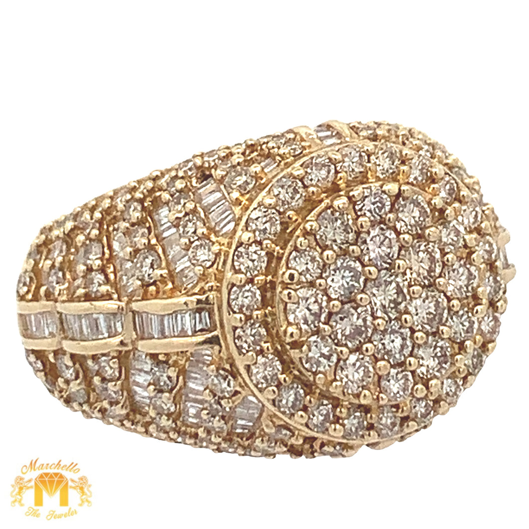 2.90ct diamonds 10k Yellow Gold Ring with Baguette and Round Diamonds