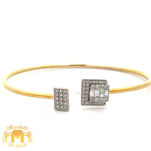 14k Gold and Diamond Bangle with Round Diamonds (choose your color)