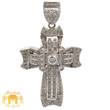 Load image into Gallery viewer, 14k white gold and diamond Cross Pendant