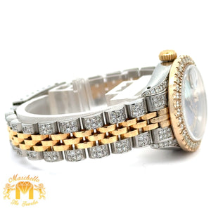 3ct diamonds Ladies` 26mm Rolex Diamond Watch with Two-Tone Jubilee Bracelet