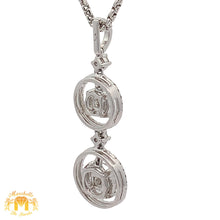Load image into Gallery viewer, 18k White Gold and Diamond Pendant with Combination of Fancy Shapes and 14k White Gold Fancy Link Chain Set