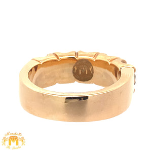 14k Yellow Gold and Diamond Band with Round Diamonds