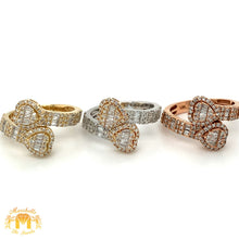 Load image into Gallery viewer, Gold and Diamond Twin Heart Ladies` Ring (choose a color )