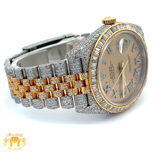 Iced out 41mm Rolex Diamond Watch with Two-Tone Jubilee Bracelet