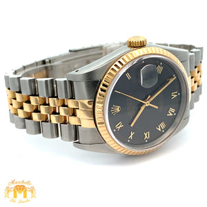Full Factory Chocolate 36mm Rolex Watch with Two-tone Jubilee Bracelet (chocolate dial, quick-set)