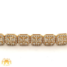 Load image into Gallery viewer, 10.25ct diamonds 14k Yellow Gold Square Shaped Bracelet with Baguette and Round Diamonds