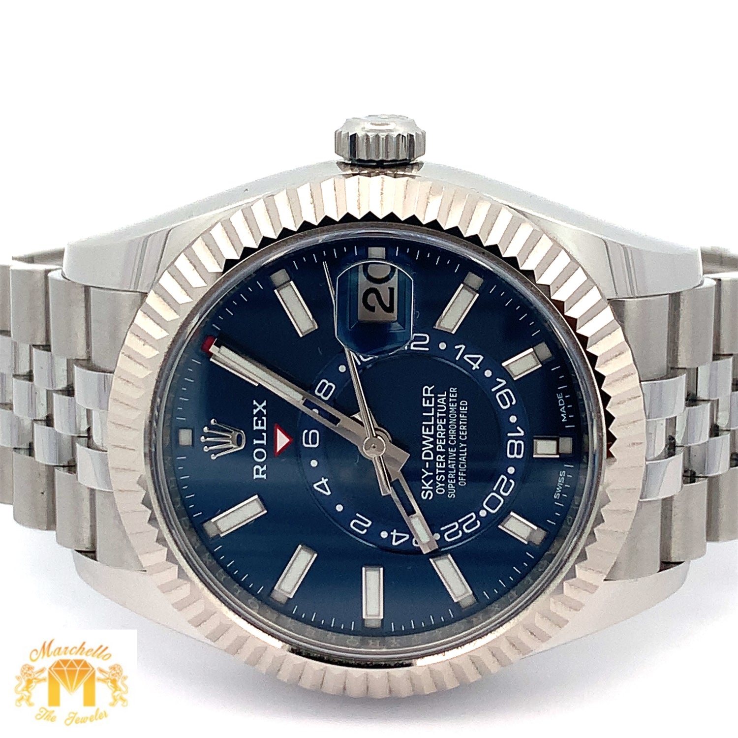 Full Factory 42mm Rolex Sky-Dweller Watch with Stainless Steel Jubilee Bracelet