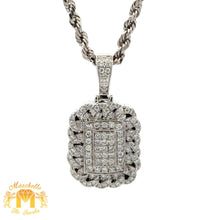 Load image into Gallery viewer, 14k Gold and Diamond Pendant and 14k Gold Rope Chain (choose your color)
