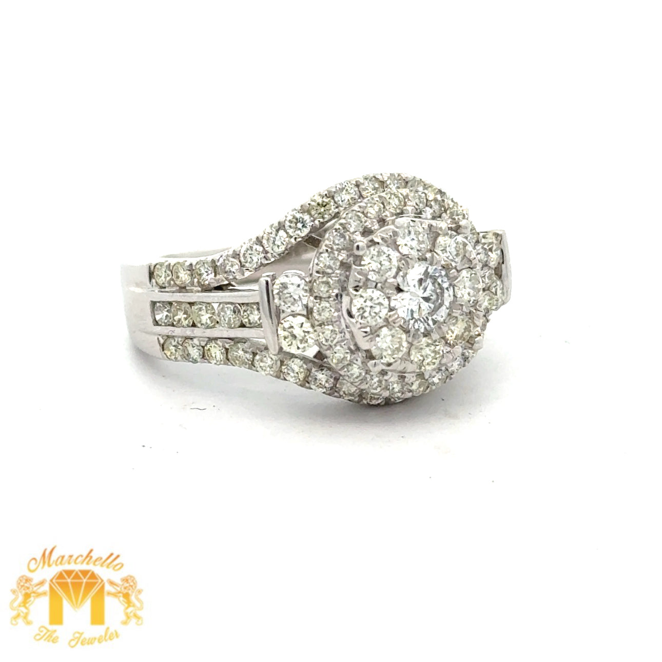 14k white gold and diamond Ladies` Ring