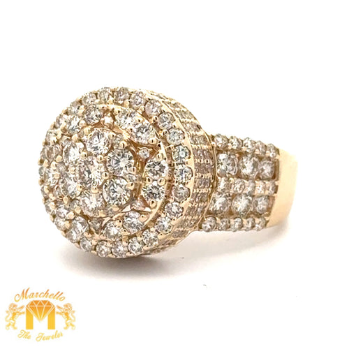 4.60ct diamonds 14k Yellow Gold Men`s Ring with Round Diamond