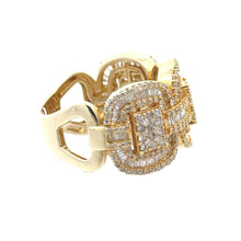 Load image into Gallery viewer, 14k Yellow Gold and Diamond Men`s Ring with Round and Baguette Diamonds