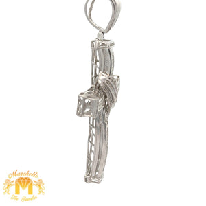 3.80ct diamonds 14k white gold Cross Pendant