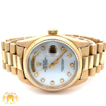 Load image into Gallery viewer, 36mm 18k gold Rolex Presidential Watch (Mother of pearl ( MOP) dial, quick-set)