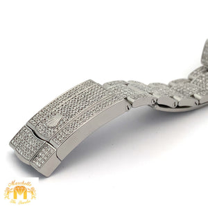 41mm Iced Out Rolex Watch with Stainless Steel Oyster Bracelet