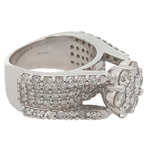 Load image into Gallery viewer, 3ct diamonds 14k White Gold Flower Shaped Ring with Round Diamonds