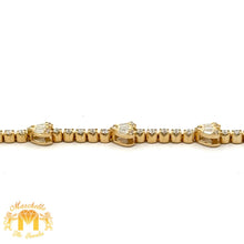 Load image into Gallery viewer, 14k Gold and Diamond Fancy Tennis Bracelet with Baguette and Round Diamonds (choose your color)