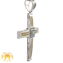 Load image into Gallery viewer, 5.80ct diamonds 14k white gold Cross Pendant