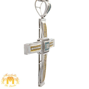 5.80ct diamonds 14k white gold Cross Pendant