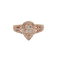 Load image into Gallery viewer, Gold and Diamond Pear Shaped Ring with Round Diamonds (choose your color)