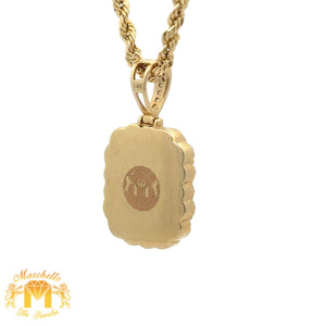 14k Gold and Diamond Pendant and 14k Gold Rope Chain (choose your color)