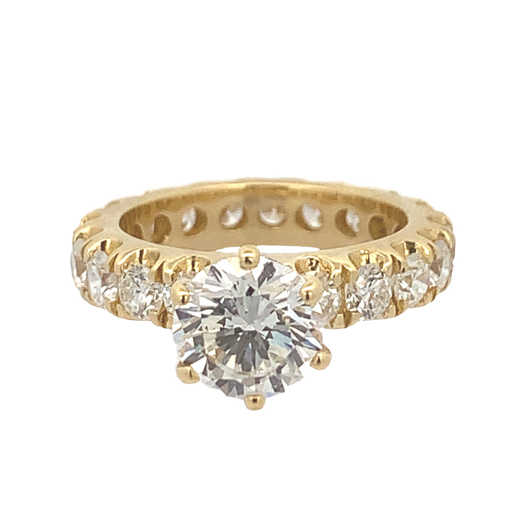 5.20ct diamonds 18k Gold Engagement Ring with Round Diamonds (choose your color)