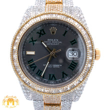 Load image into Gallery viewer, Iced out 41mm Rolex Diamond Watch with Two-Tone Oyster Bracelet