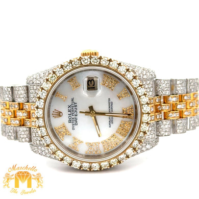 Model: 11673 Iced out 36mm Rolex Watch with Two-Tone Jubilee Bracelet