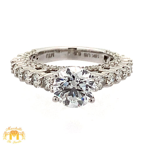 VVS1 & E color diamonds 18k White Gold Engagement Ring (GIA certified)