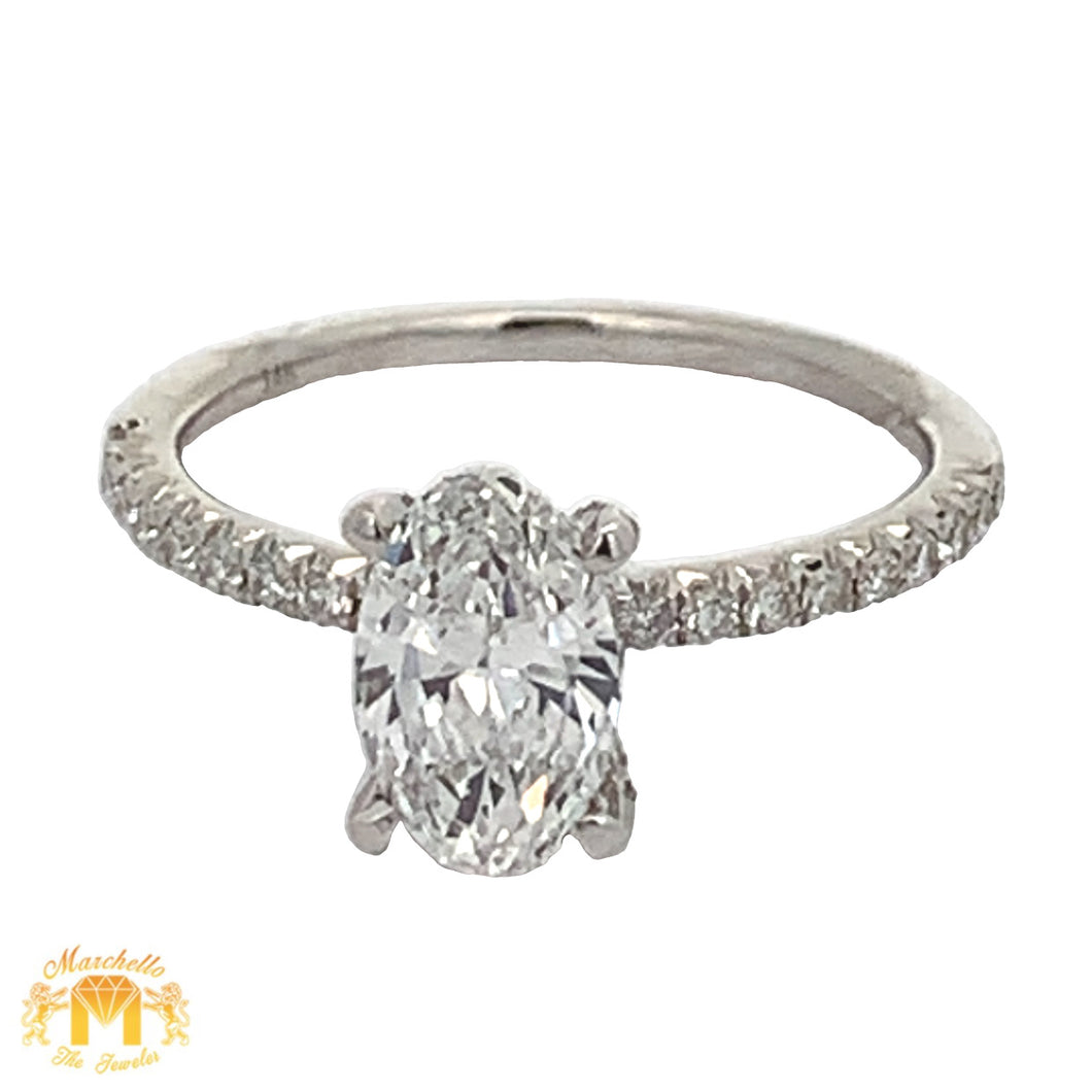 14k White Gold and GIA Internally Flawless E color Diamonds Engagement Ring